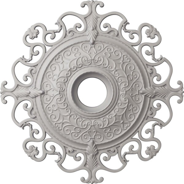 Ekena Millwork Orleans Ceiling Medallion (Canopies up to 8 1/4"), 38 3/8"OD x 6 5/8"ID x 2 7/8"P, Ultra Pure White CM38OLUWF - main
